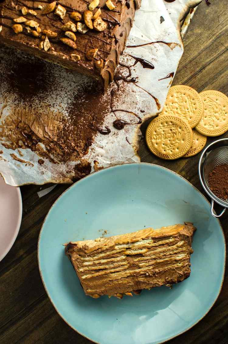 chladiaci koláč bez pečenia sušienkový koláč studený pes