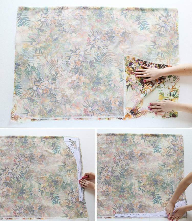 Pokyny kimona - najskôr zmerajte látku Šitie-kimono-krok-1-meranie-skladanie-látka