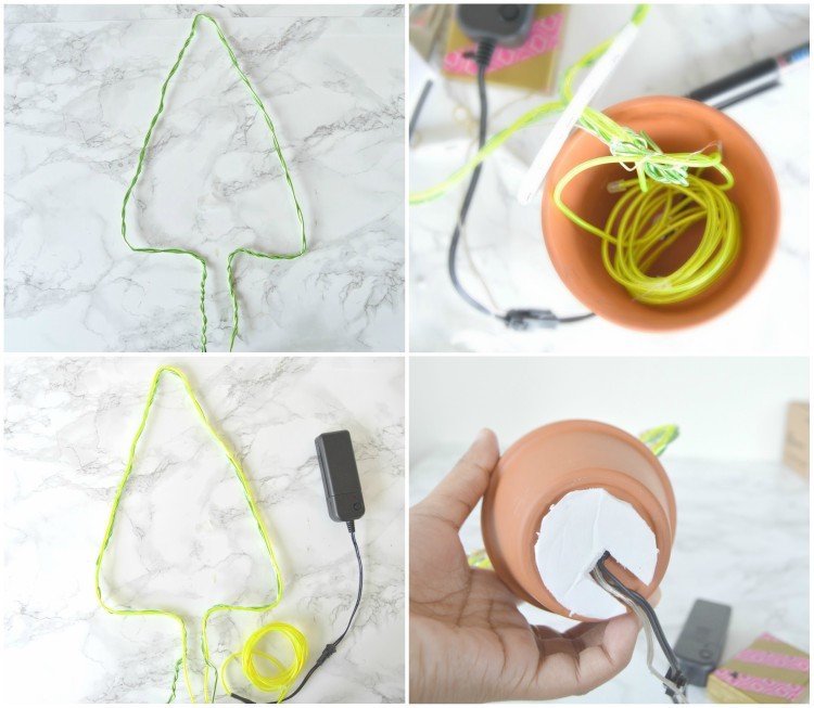 drotárske kvetináče vianočná jedľa svieti