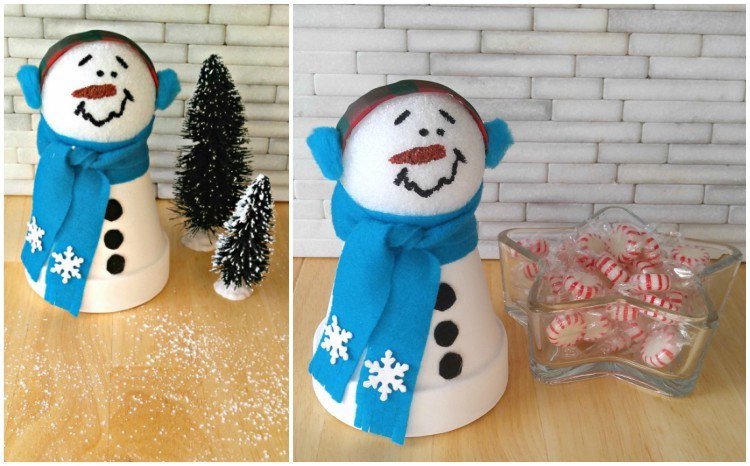 drotárske kvetináče vianočný vtipný snehuliak