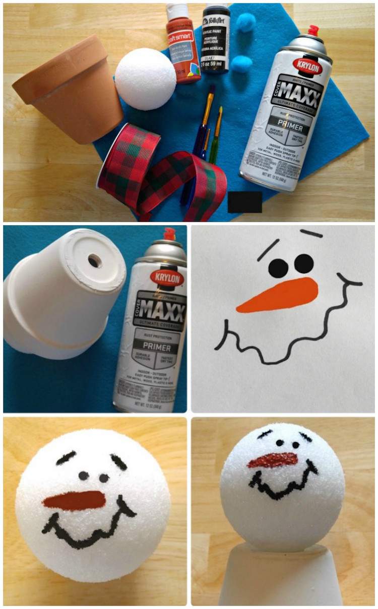 drotárske kvetináče vianočné farby snehuliaka guľa