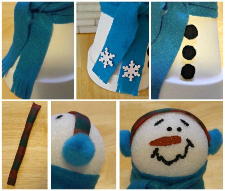 drotár kvetináče vianočný snehuliak návod šatka