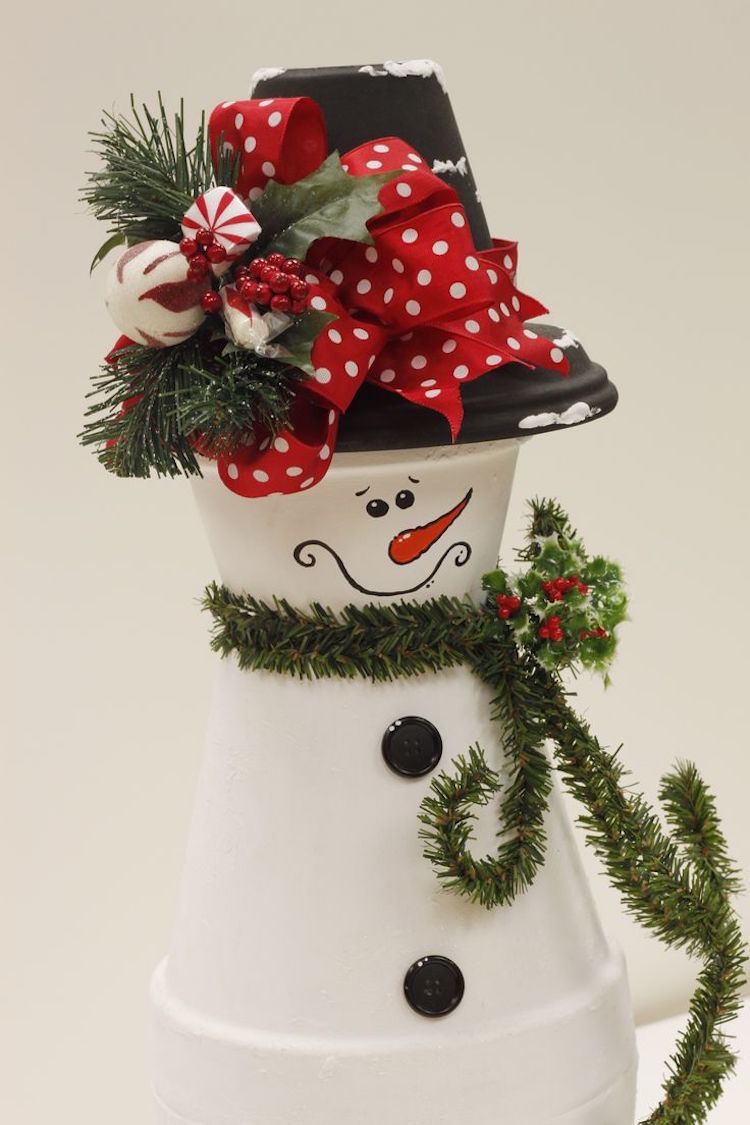 drotárske kvetináče vianočný snehuliak krásny