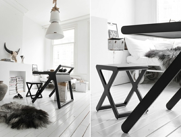 detská stolička s dizajnom miestnosti, čierna stolička