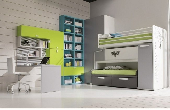 Tínedžerská izba, chlapci, zelená farba