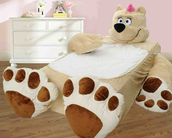 Medveď dievča nápady na dizajn detskej izby béžová hnedá ružová