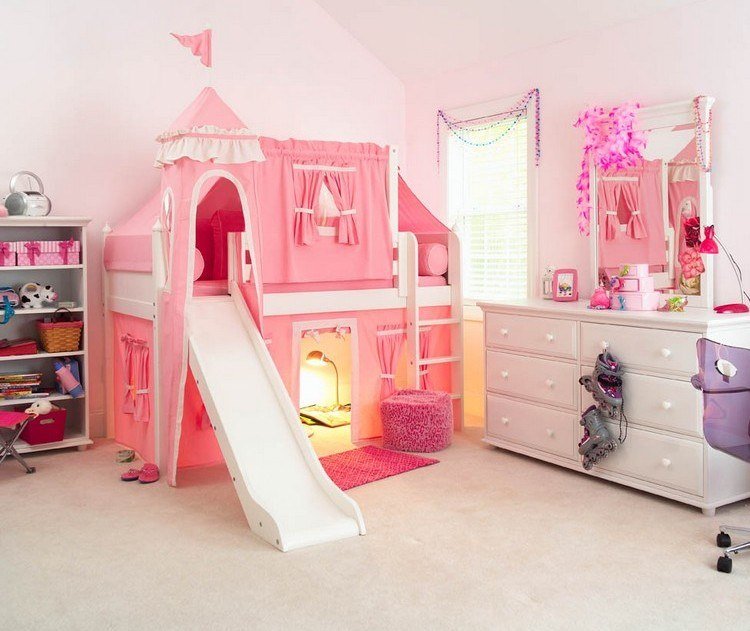 Detská posteľ s ozdobou -maedchen-lock-slide