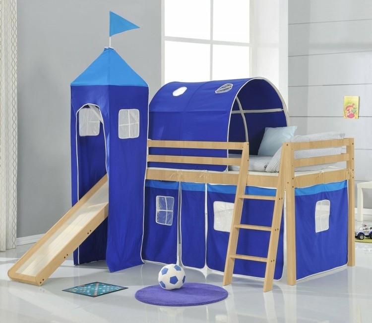 Detská posteľ šmykľavé farebné závesy detské ihrisko detská izba