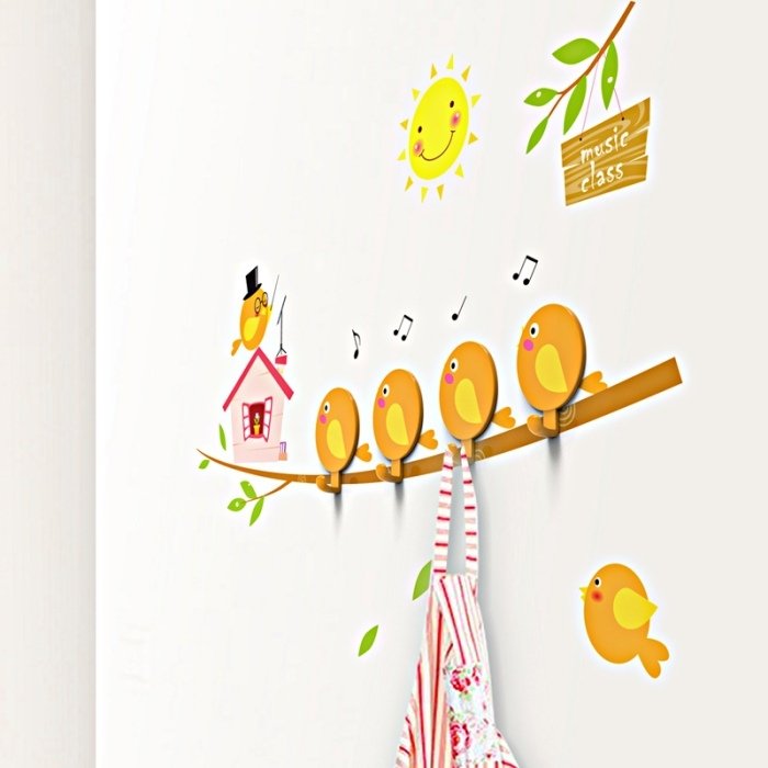 detský šatník-stena-tetovanie-kombinátory-kuriatko-vetvička