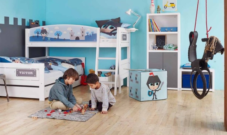 detské loftové postele-chlapec-rytier-motívy-séria-rytier