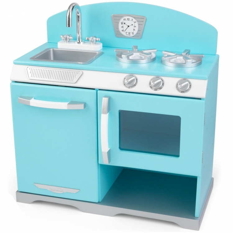 Retro-kuchyňa-vyrobená z dreva-nebesky-modrá varianta