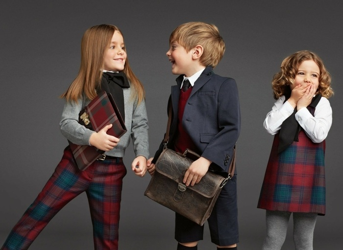 Do škôlky - svetre a nohavice Detské módne batoľatá dievčatá šaty nápady kostkovaný vzor nohavice šaty