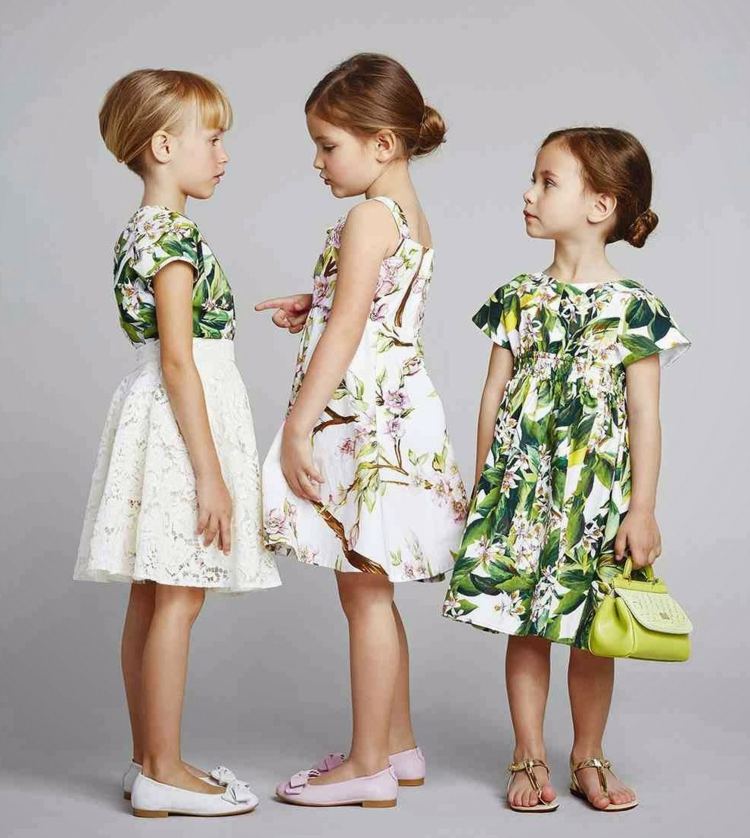 Detská móda-dievča-dvojdielna blúzka-široko rozopínaná sukňa