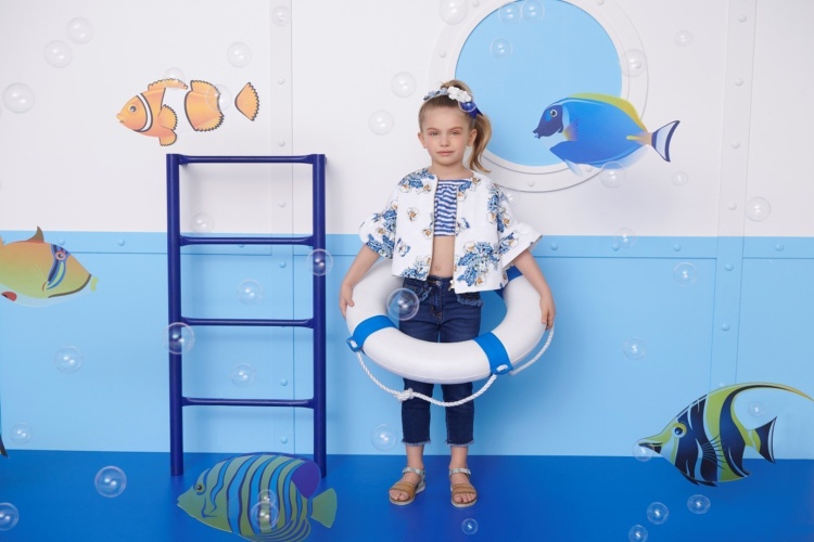 detská móda leto 2018 námornícky vzor sako pruhy košeľa