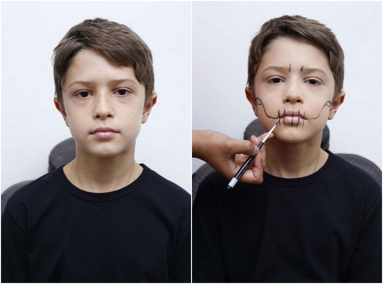 Návod na maľovanie na tvár podľa halloweenskej kostry