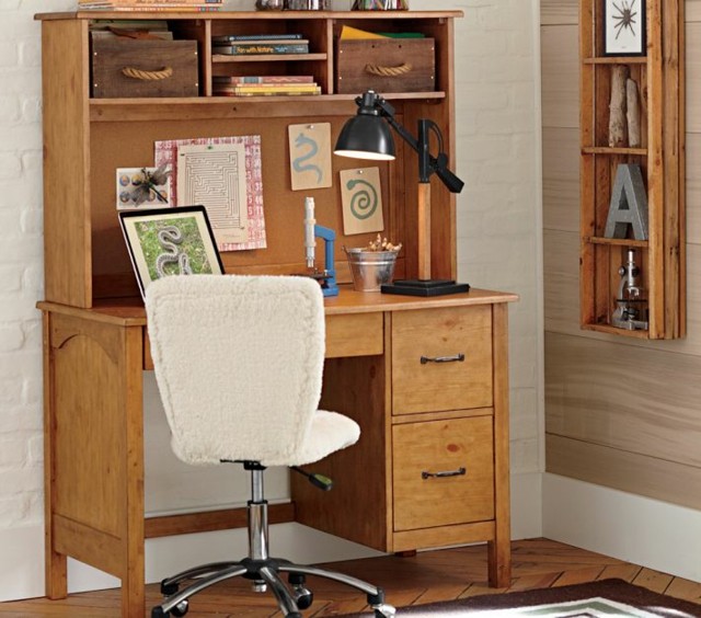 Mládežníkové dubové police zásuvky detský písací stôl