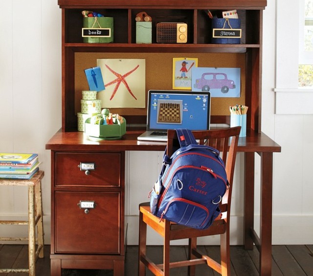 Študijné miesto Detský písací stôl Poličky na počítače Zásuvky Úložný systém
