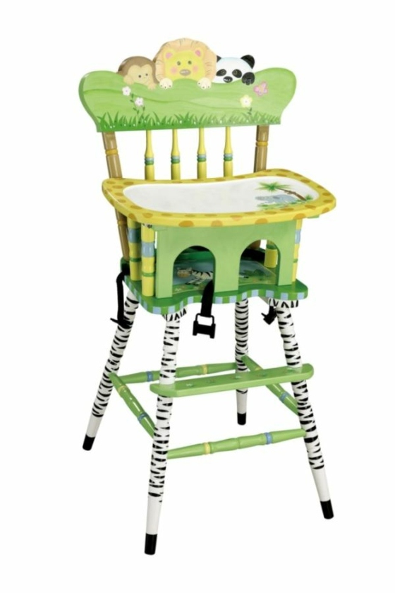 Motívy vysokej stoličky so zvieratkami v zoo