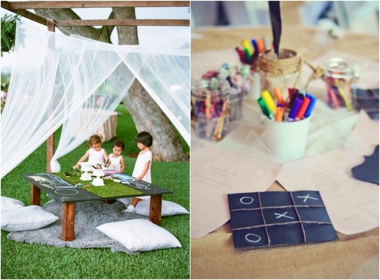 detský stôl svadba zamestnanie detí kriedové dosky krieda