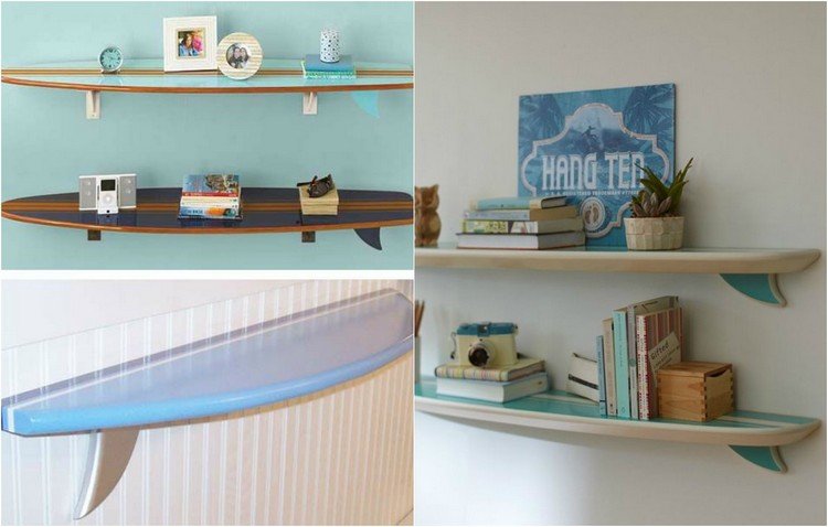 Regály do detskej izby-dekorácie-nápady-motto-surfovanie-surfy