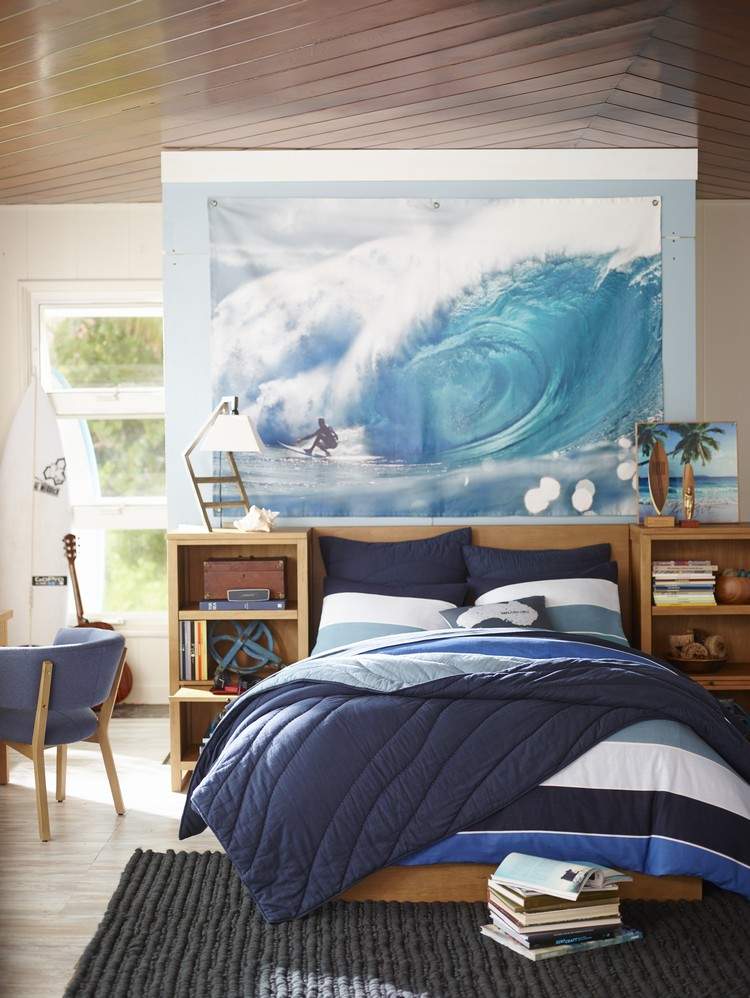 Detská izba-dekorácia-nápady-chlapec-motto-surfovanie-plagát-surfer-vlny