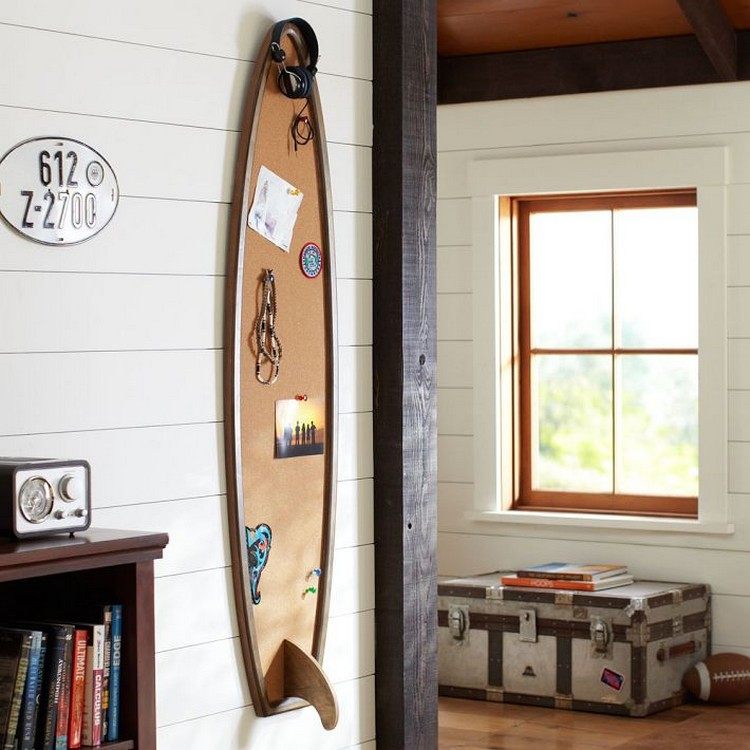 Detská izba-dekorácia-nápady-motto-surf-nástenka-surf-tvar