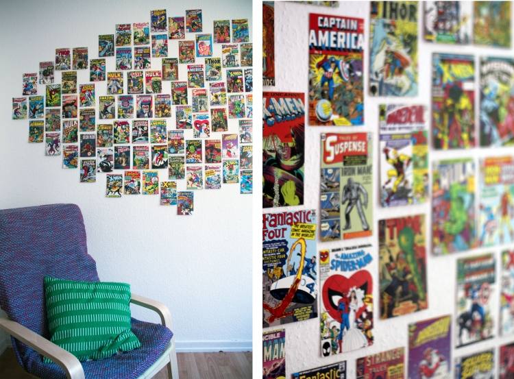 detská izba-dekorácia-urob si sám-koláž-obrázky-komiks-časopis-výstrižky