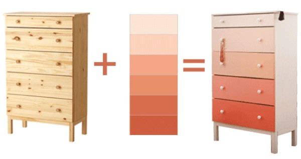 Prebaľovací pult komoda vymaľuje niekoľko odtieňov