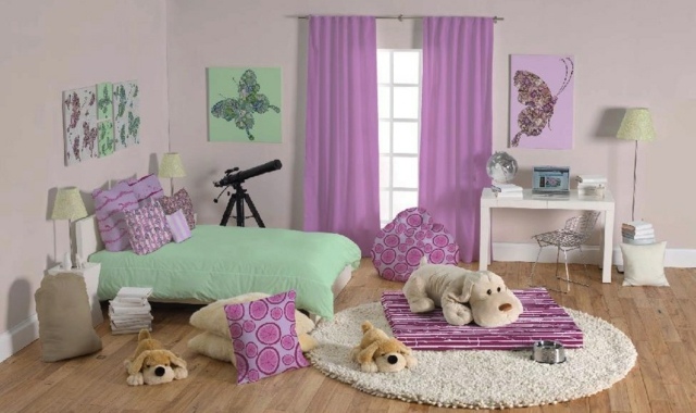 ázijský štýl tráva zelená fialová prehoz závesy huňatý okrúhly koberec