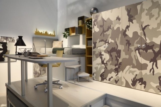 Detská izba maskáčová skriňa malá izba Detská izba škola dieťa maskovacia skriňa malá izba