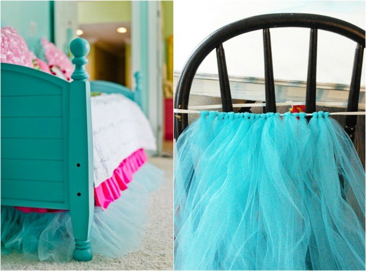 nursery-design-tutu-tyl-mäta-detská postieľka-sukňa-fuchsiový koberec