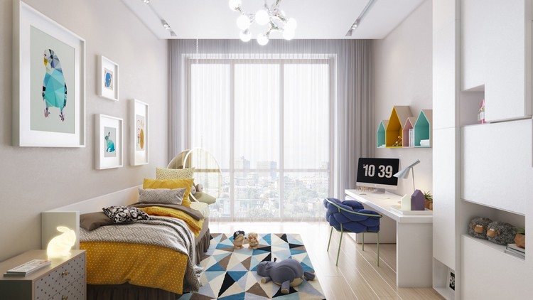 detská izba-dizajn-malá-stena-dekorácia-závesná-stolička-moderná