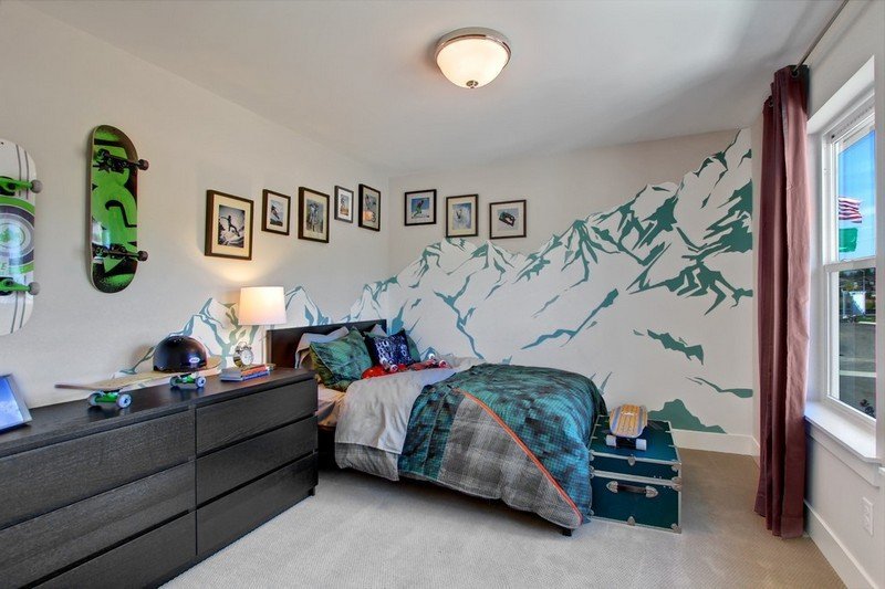 Nástenné samolepky na stenu detská izba chlapec hory nápady moderné