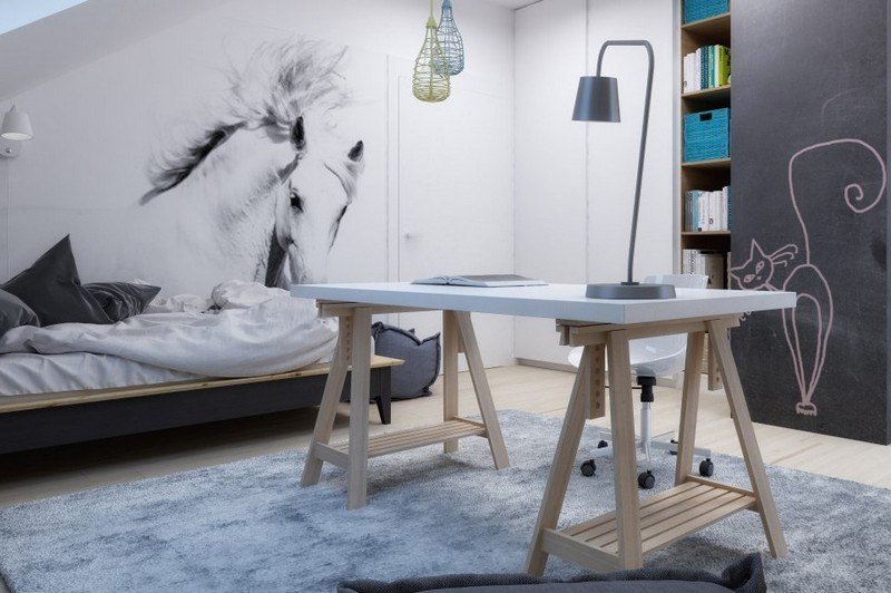 Škôlka-chlapec-foto nástenná-konská-tabuľa-šatníková skriňa