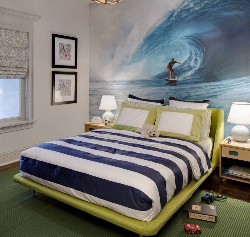 Detská izba-chlapec-surfer-foto stena-dizajn-originál