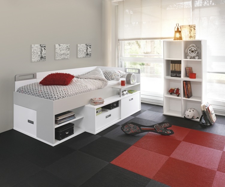 Kompletne navrhnutý detský pokoj úložný priestor policový systém voľne stojaci