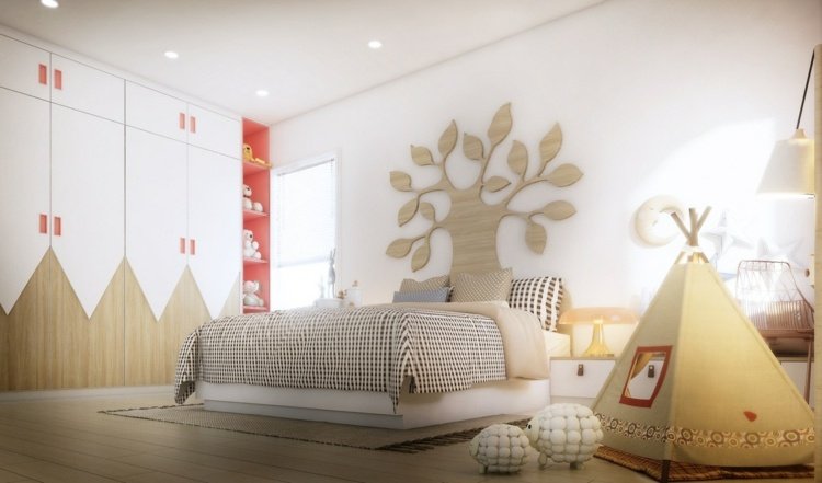 dievčenský rustikálny-detská-izba-moderný-stan