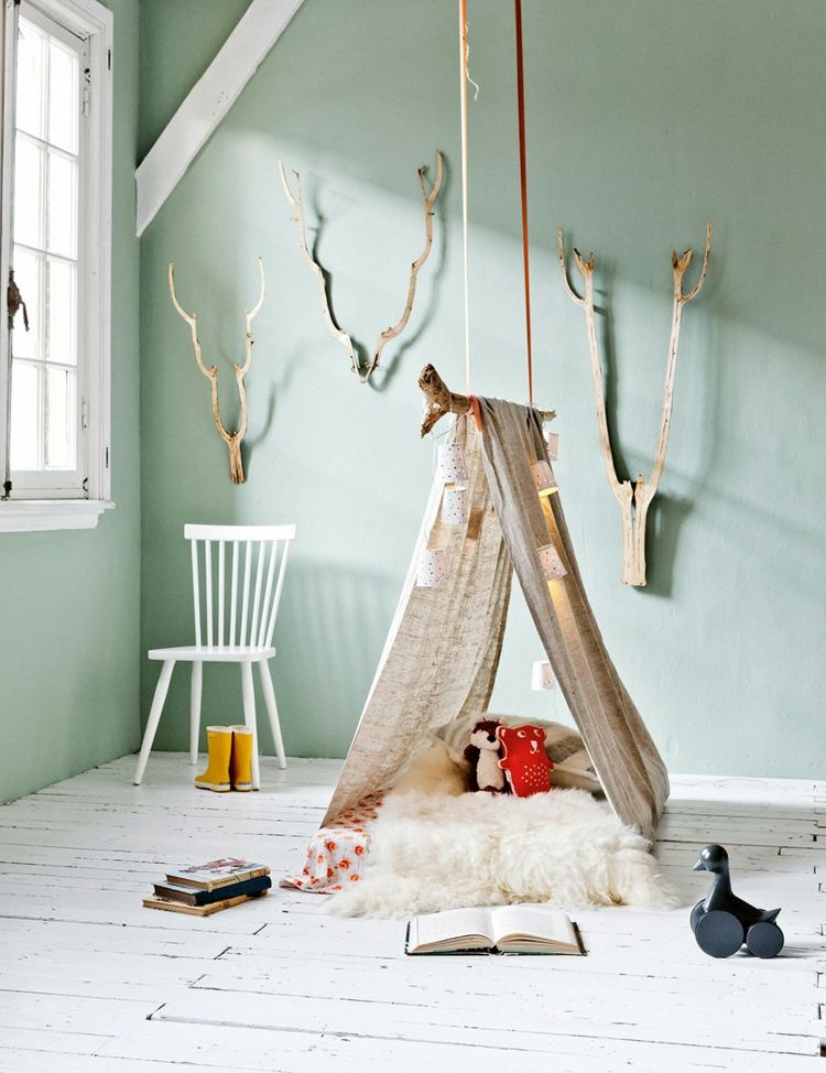 detská izba-optimálny-nábytok-malá-hracia-rohová-čítanie-rohová-sedačka-sedačka-nábytok-hračka-závesný stan