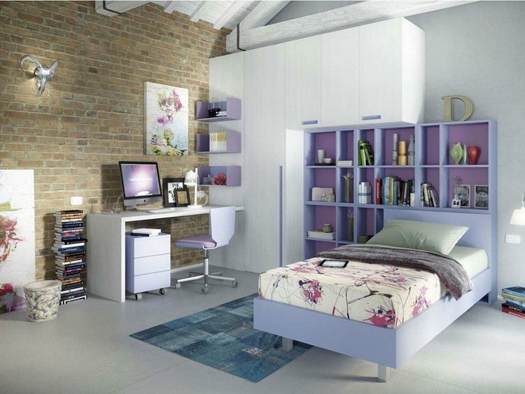 detská izba-miestnosť pre mládež-nábytok-dievča-vstavaná skriňa-purpurová-jednolôžko-934