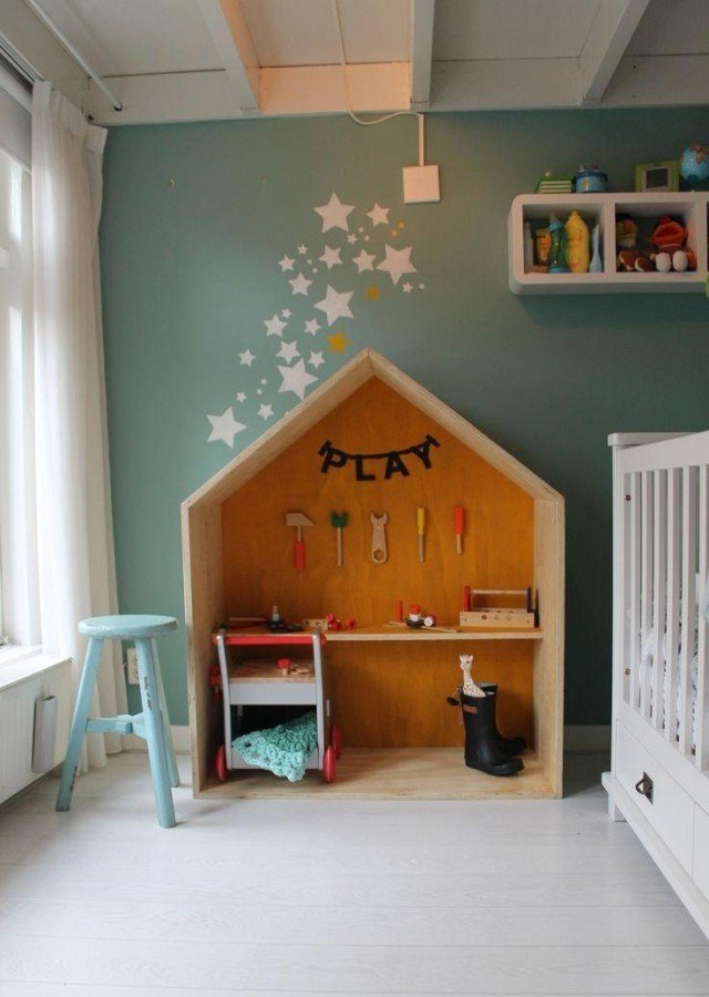 steny do detskej izby-dizajn-nápady-maľba-hviezdičky