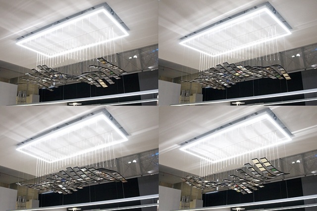 kinetický dizajn lampa oled modul choreografia strop miestnosti kinetický oled dizajn lampa choreografia strop miestnosti