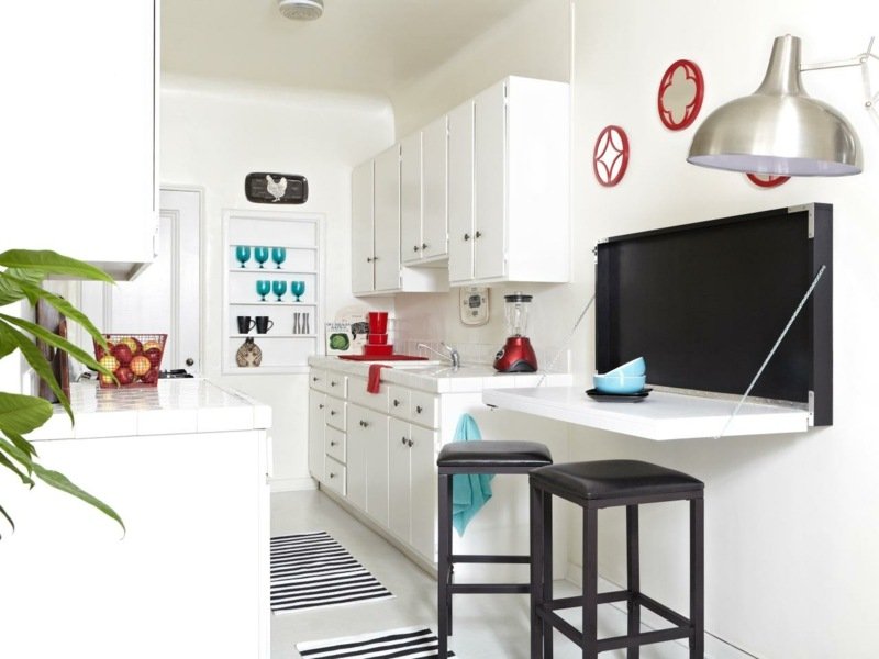 Vyrobte si skladací stôl na stenu sami návod čierny dizajn taburetky