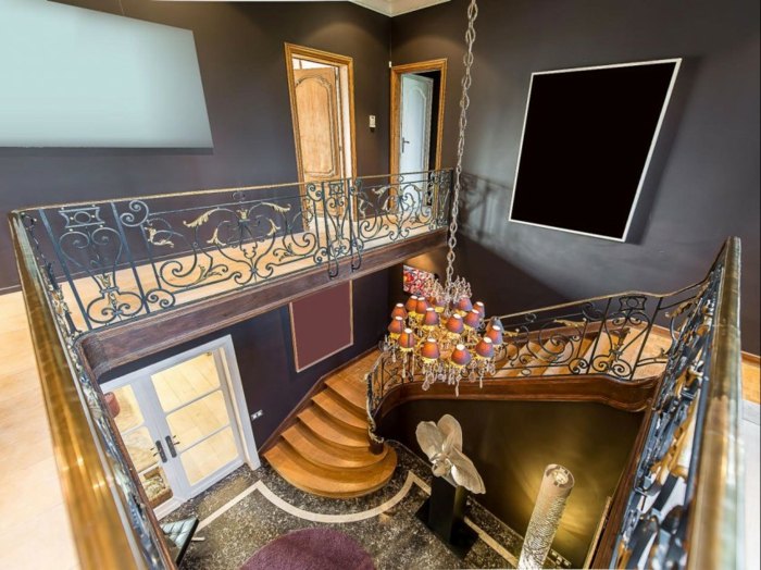 nápady na dizajn drevené schody vymaľovať steny