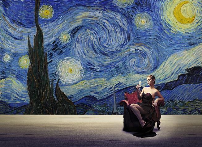 van gogh hviezdna noc maľovanie tapety motívy ryžového papiera armuro taliansko van gogh tapeta ryžový papier motívy armuro taliansko