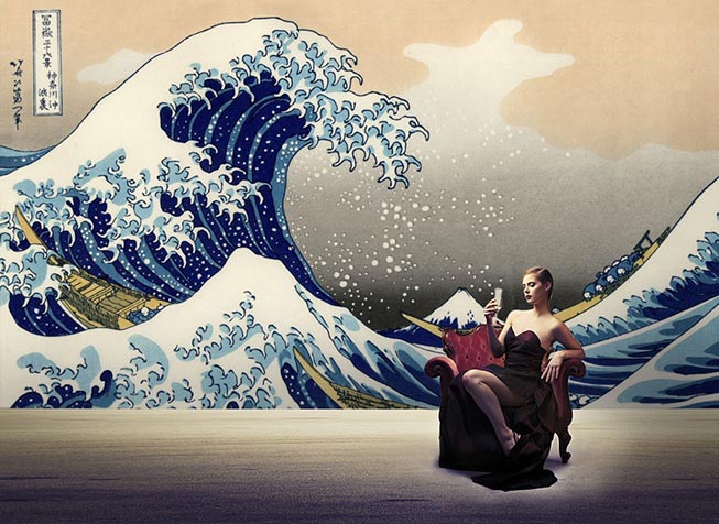 japonské umelecké motívy vlny ryžový papier tapety artmuro japonské motívy mávajú tapety z ryžového papiera od Artmura