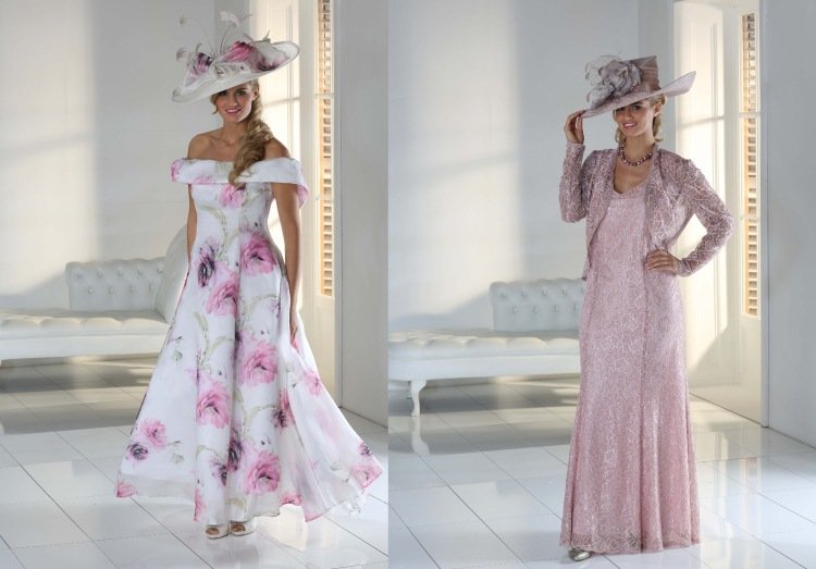 šaty matka nevesty moellig dlhé kvety bez ramienok čipka