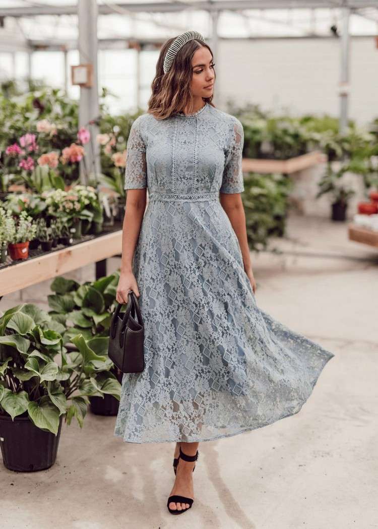 Oblečte svadobných hostí vintage čipkované šaty na svadbu