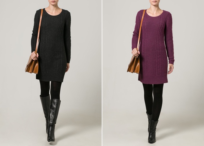 Pletené šaty fialovo čierne zimné fialová čierna zimná dámska móda