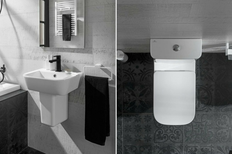 malé kúpeľne monochromatický dizajn-vešiak na uteráky-nástenný doplnok