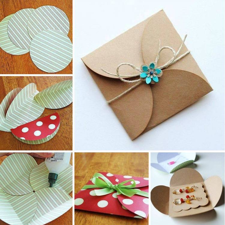 Krásne si zabaľte náušnice. Zložte si vlastné nápady ako obálku. Návod